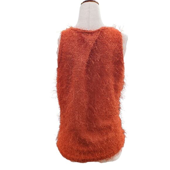 Y2k Kiss Kiss Lizzie McGuire Core Textured Cowl Neck Orange Sleeveless Top - Med - Picture 4 of 7